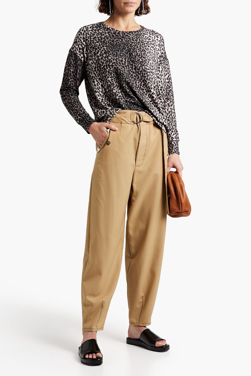MAJESTIC FILATURES Leopard-print French terry top