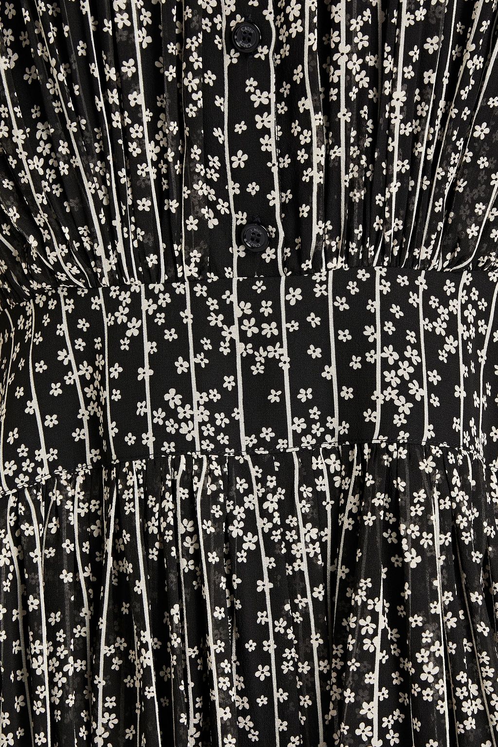 CHLOÉ Gerafftes Kleid aus bedrucktem Seidenchiffon