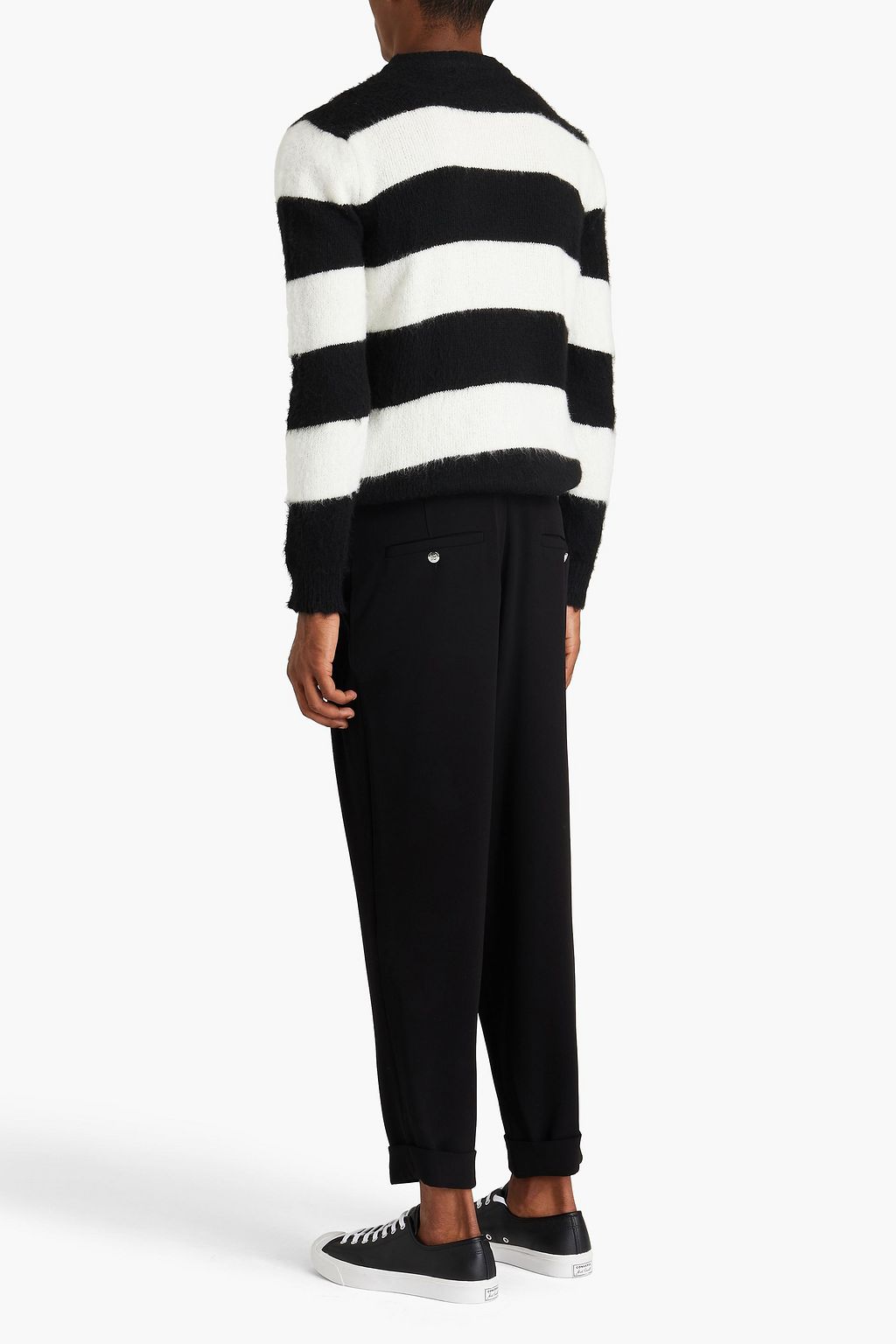 BALMAIN Tapered cropped pleated pants
