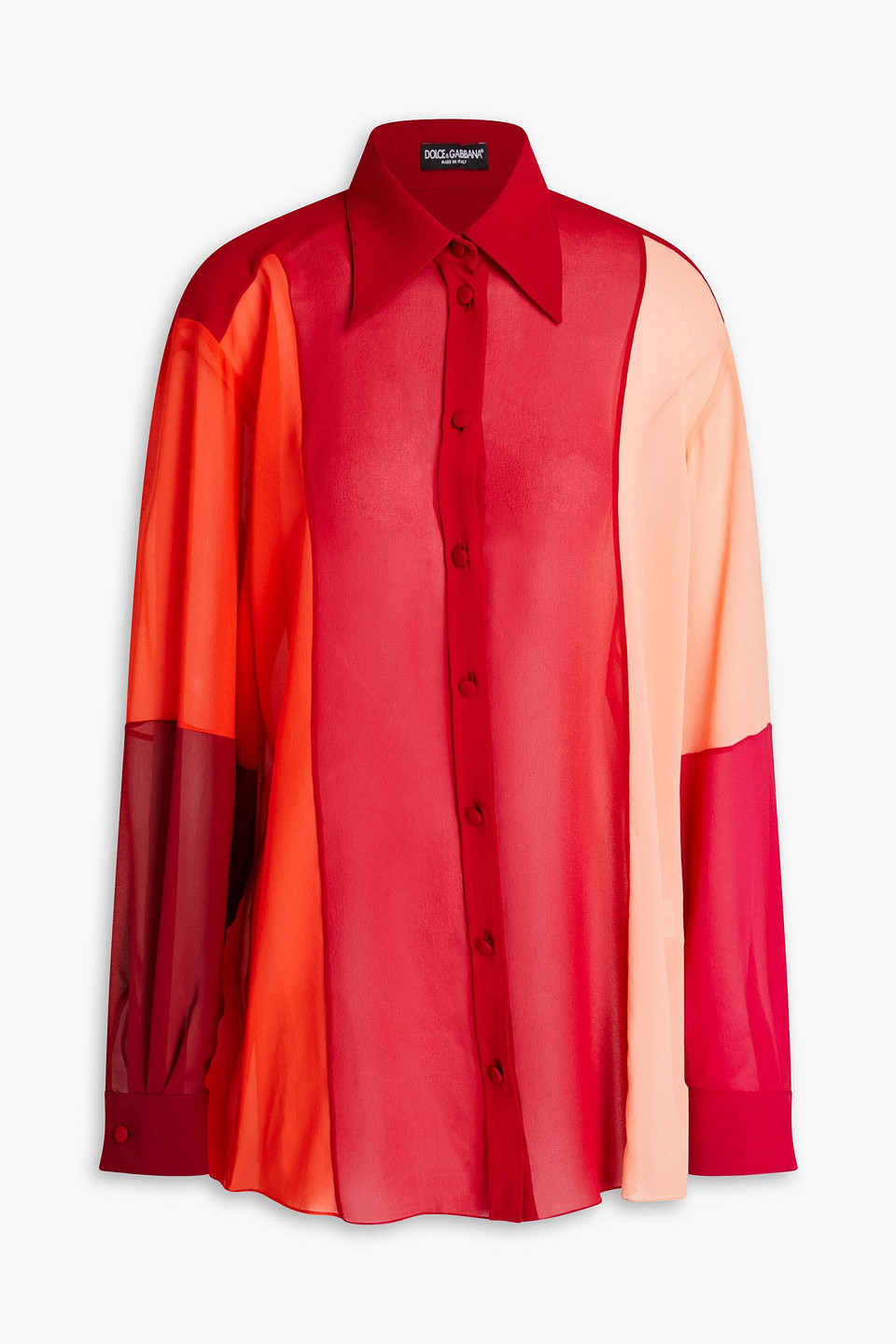 Dolce&Gabbana Color-block silk-georgette blouse