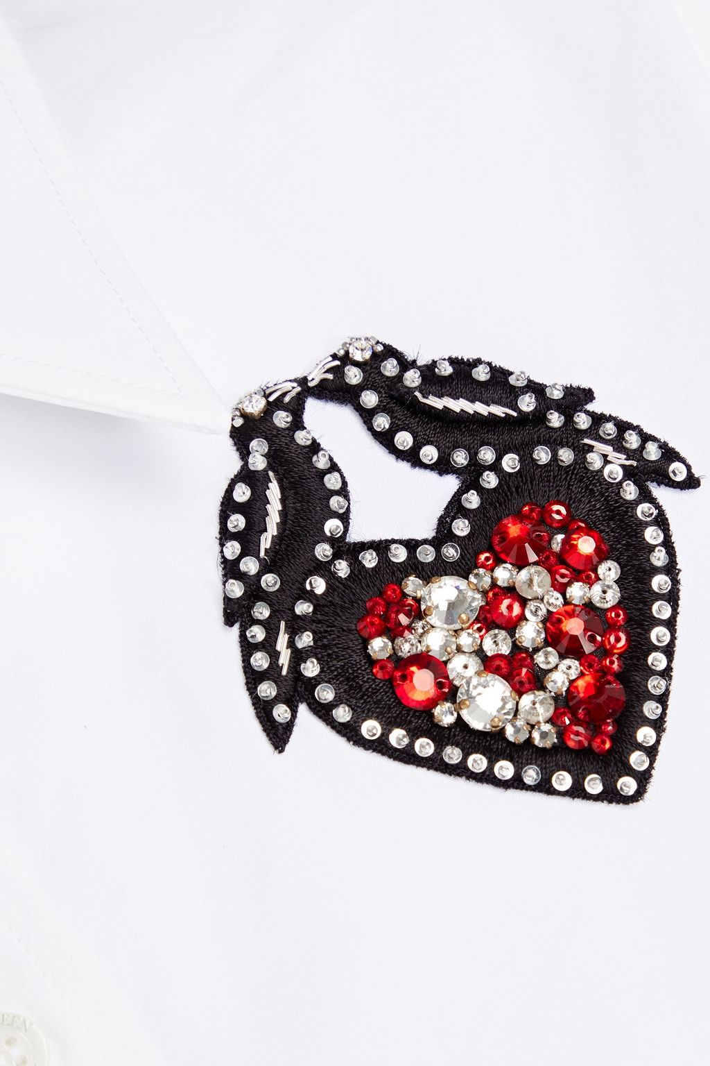 MCQUEEN Embellished cotton shirt