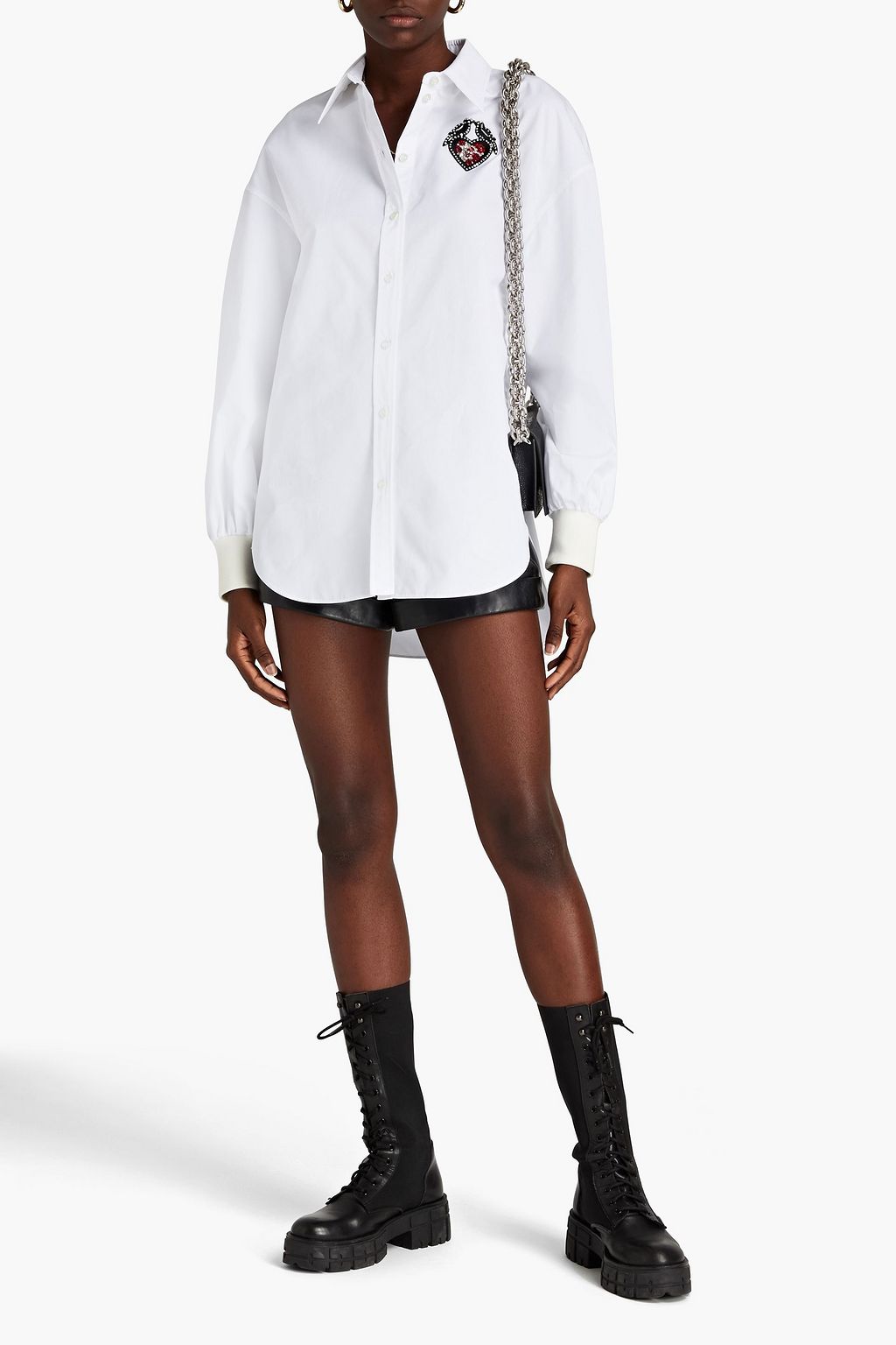 MCQUEEN Embellished cotton shirt