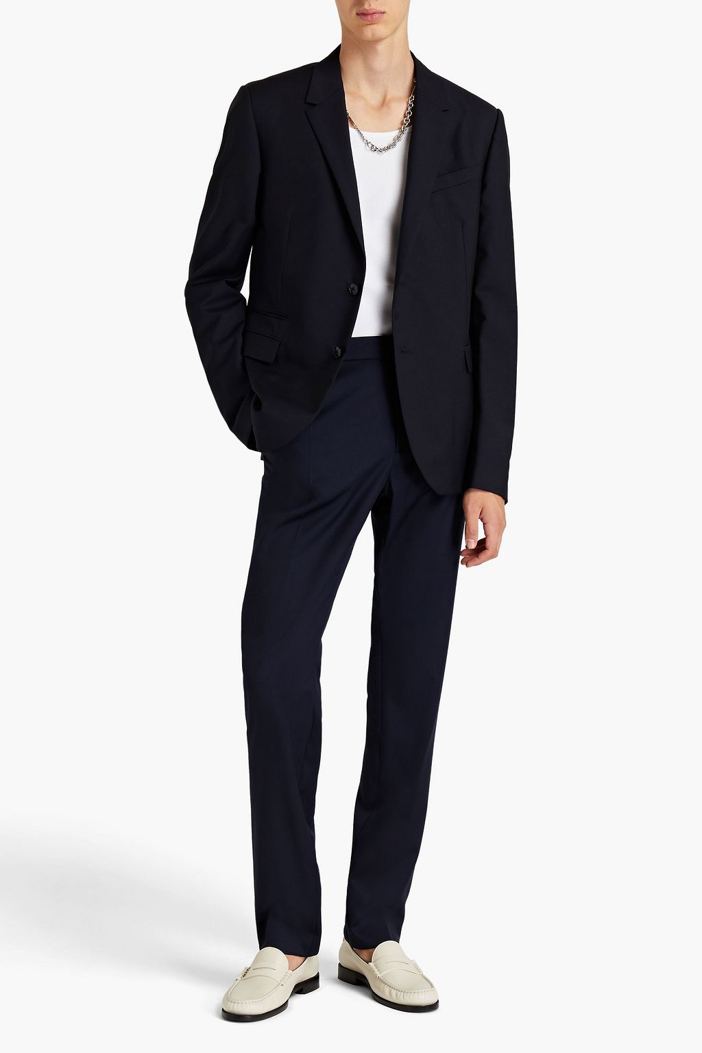BALMAIN Slim-fit wool-twill pants