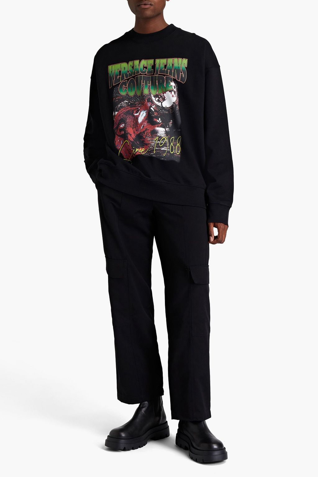 VERSACE JEANS COUTURE Sweatshirt aus Baumwollfrottee mit Print