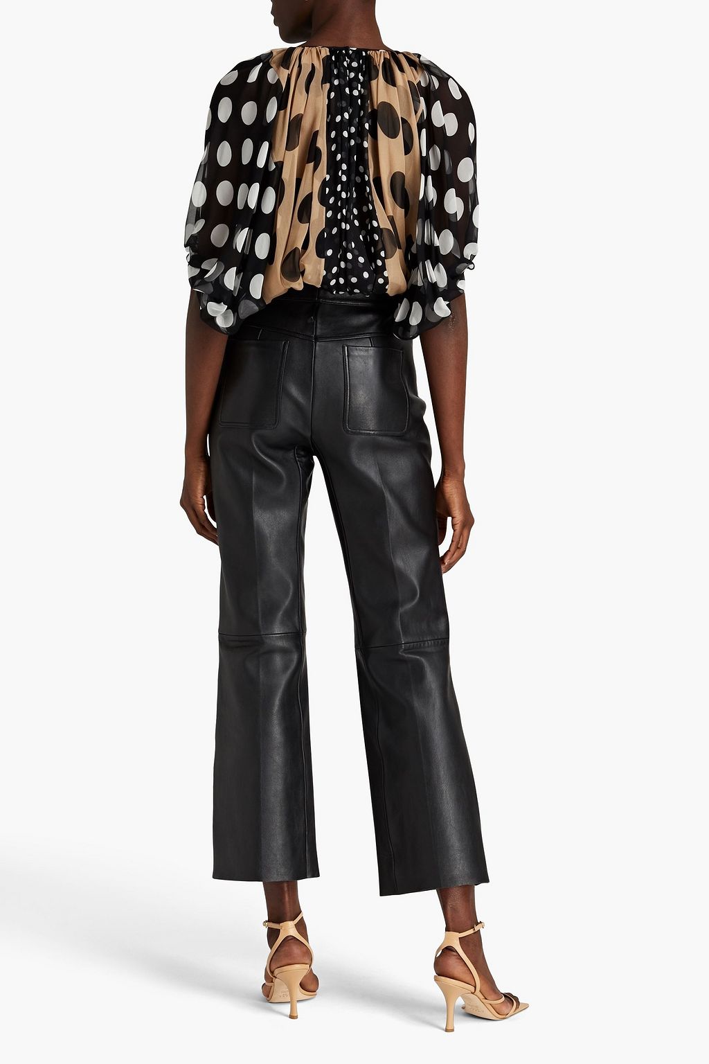 DOLCE&GABBANA Polka-dot silk-chiffon top