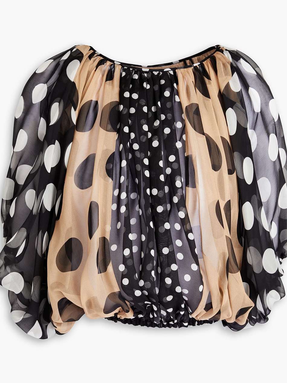 polka-dot silk-chiffon top