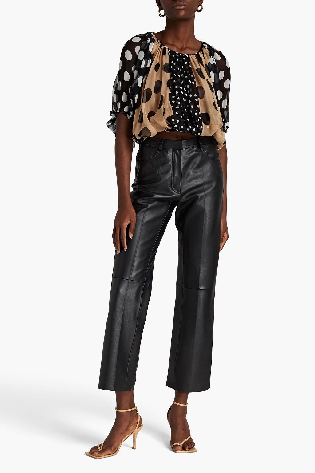 DOLCE&GABBANA Polka-dot silk-chiffon top