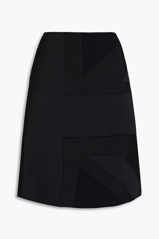 Draped mohair and wool-blend satin-crepe mini skirt
