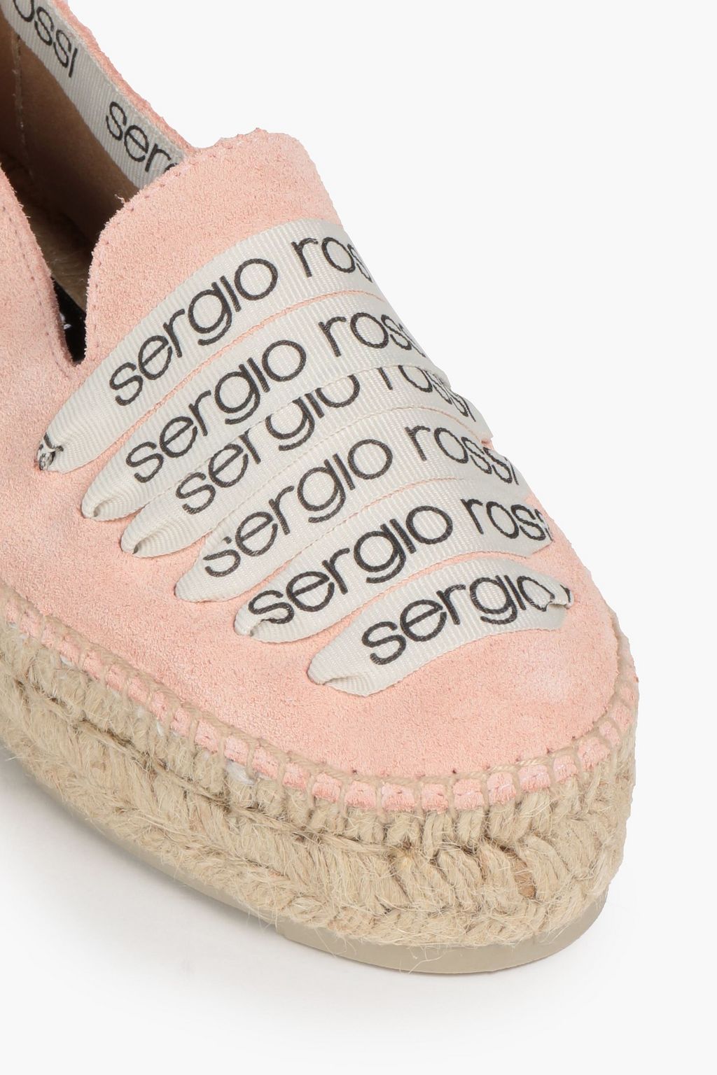 SERGIO ROSSI X MANEBÍ Scamosciato grosgrain-trimmed suede espadrilles