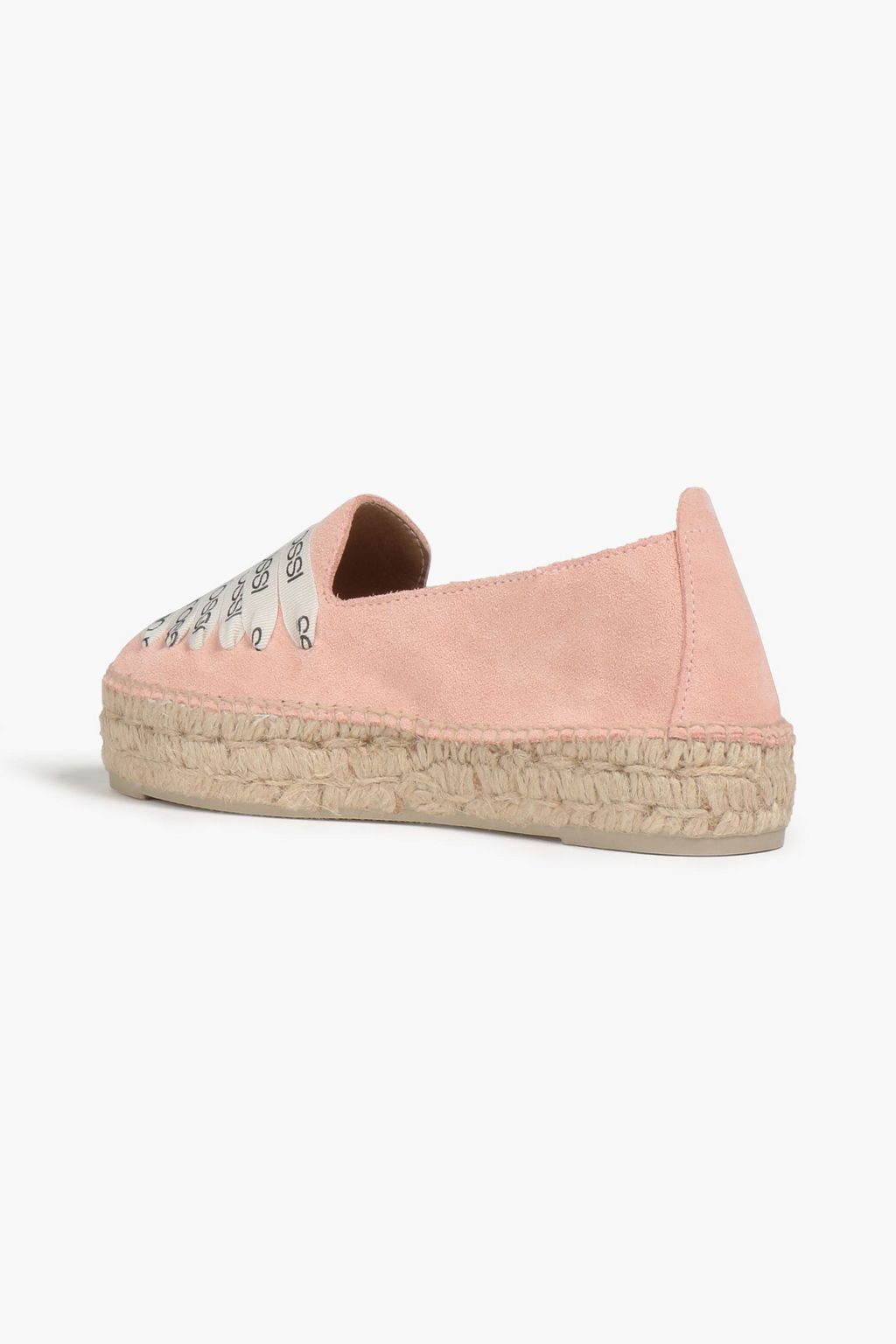SERGIO ROSSI X MANEBÍ Scamosciato grosgrain-trimmed suede espadrilles