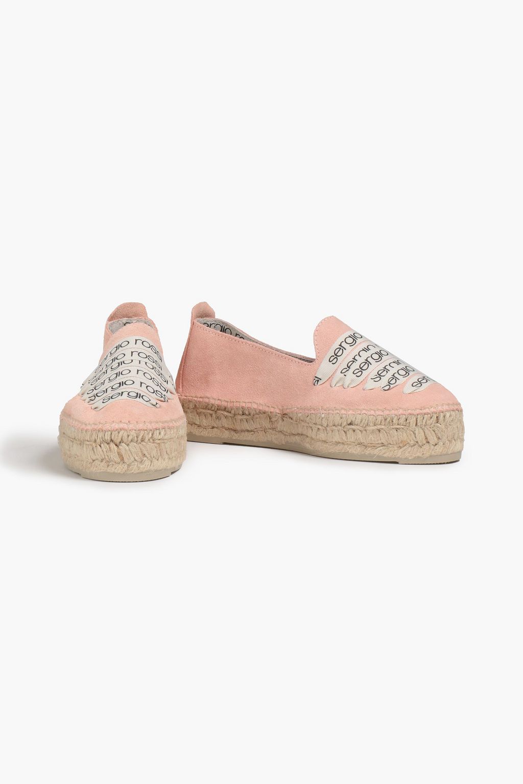 SERGIO ROSSI X MANEBÍ Scamosciato grosgrain-trimmed suede espadrilles