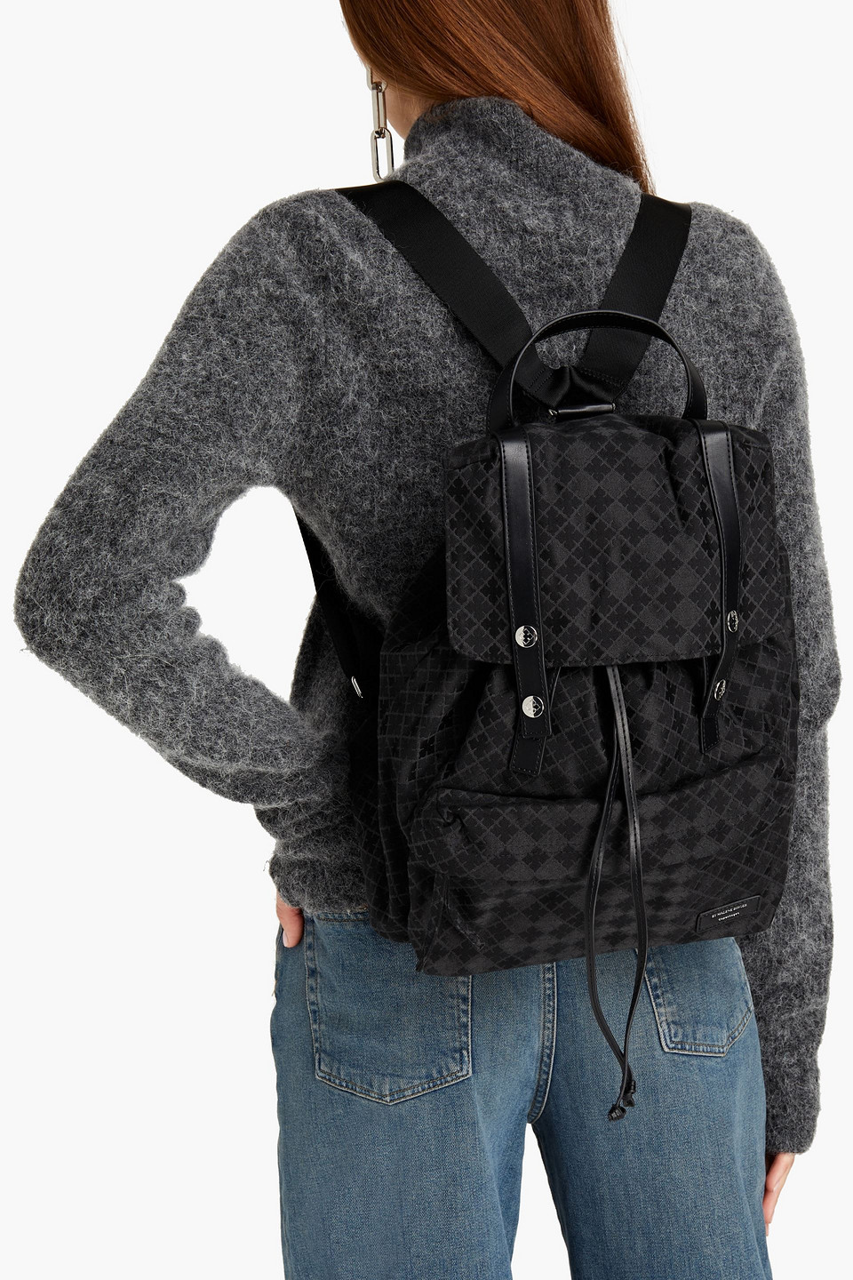 By Malene Birger Satin-jacquard Backpack In Black