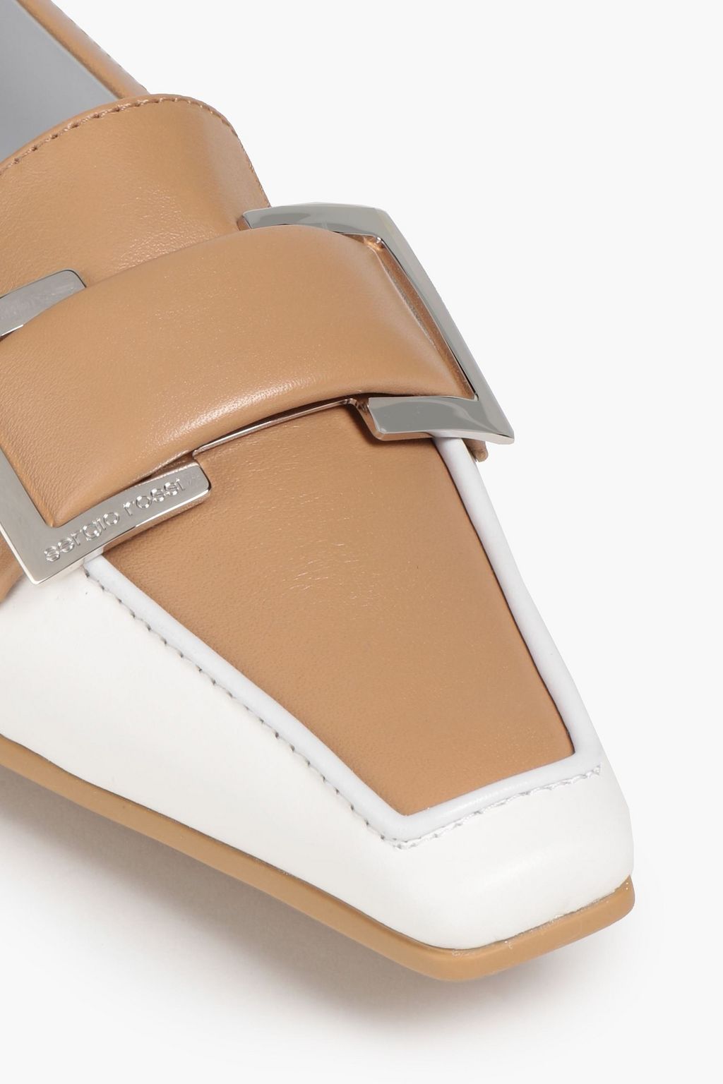 SERGIO ROSSI Tribute embellished two-tone leather loafers