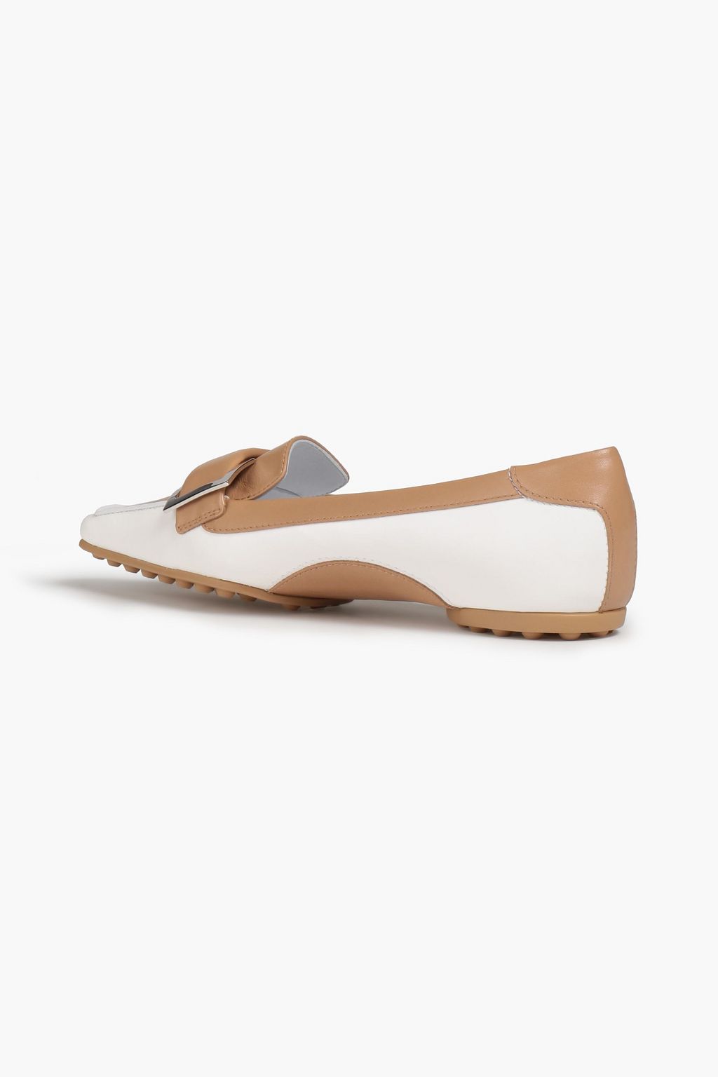 SERGIO ROSSI Tribute embellished two-tone leather loafers