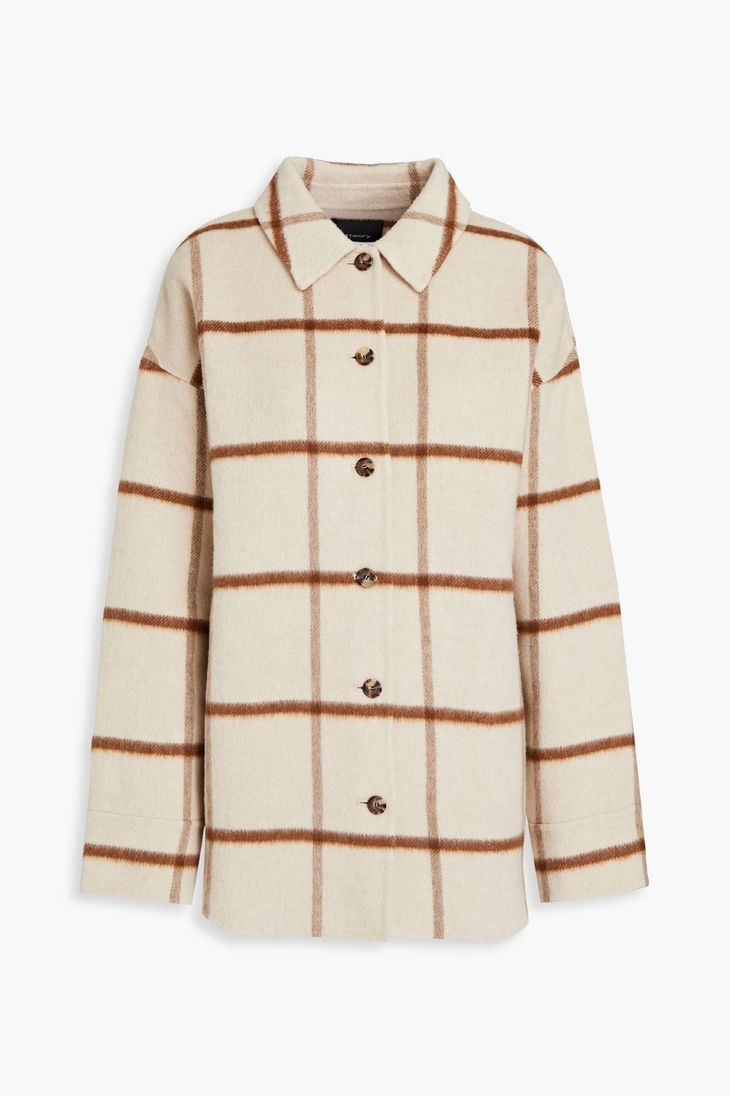 THEORY Checked brushed-felt jacket | THE OUTNET