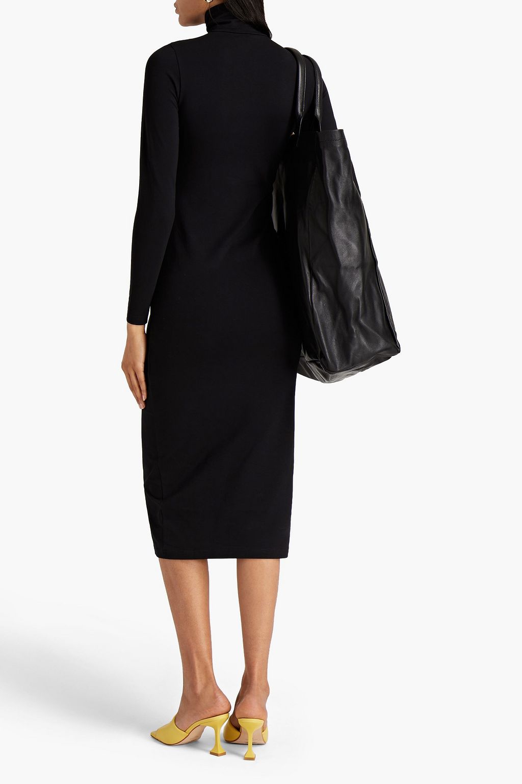 BALENCIAGA Stretch cotton-jersey turtleneck midi dress