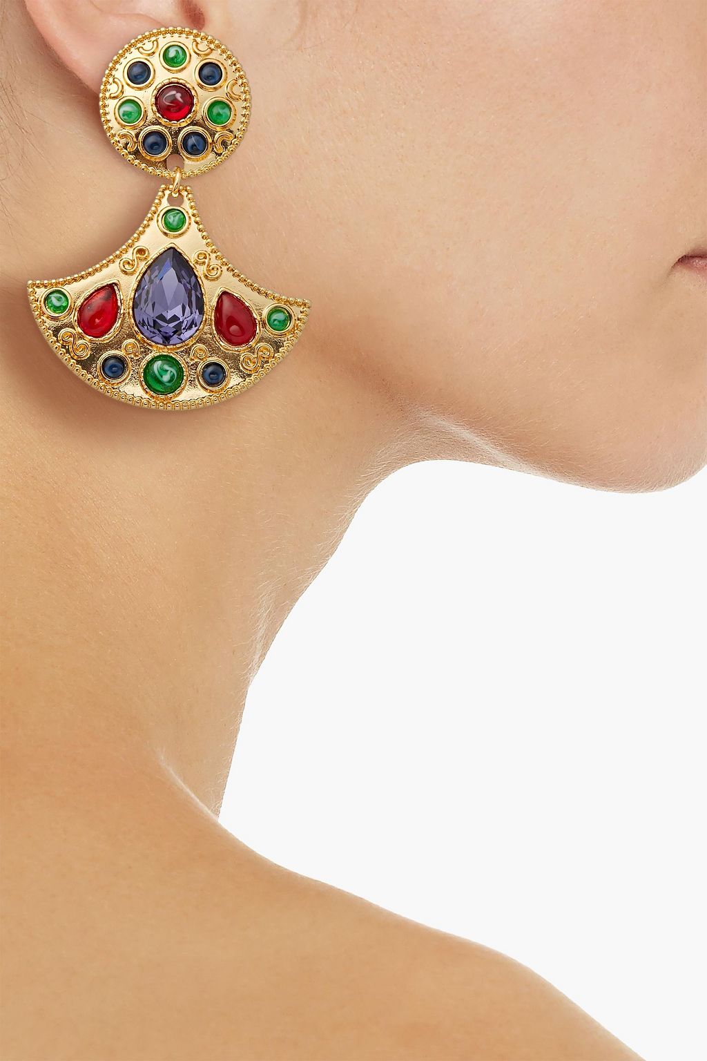 JAY LANE Goldtone crystal clip earrings THE