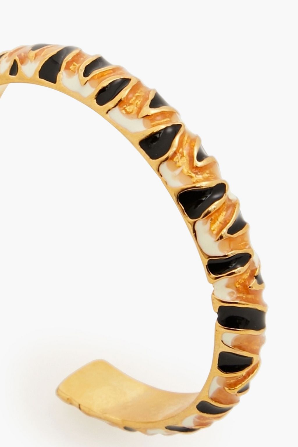 KENNETH JAY LANE Gold-tone enamel hoop earrings
