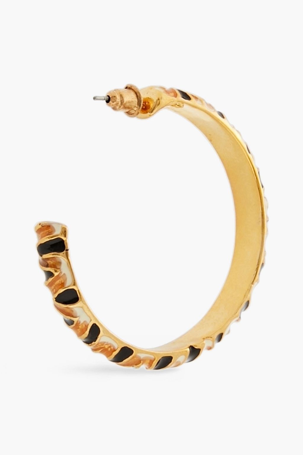 KENNETH JAY LANE Gold-tone enamel hoop earrings