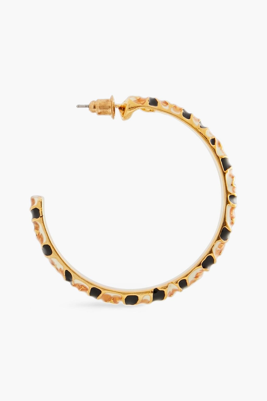 KENNETH JAY LANE Gold-tone enamel hoop earrings