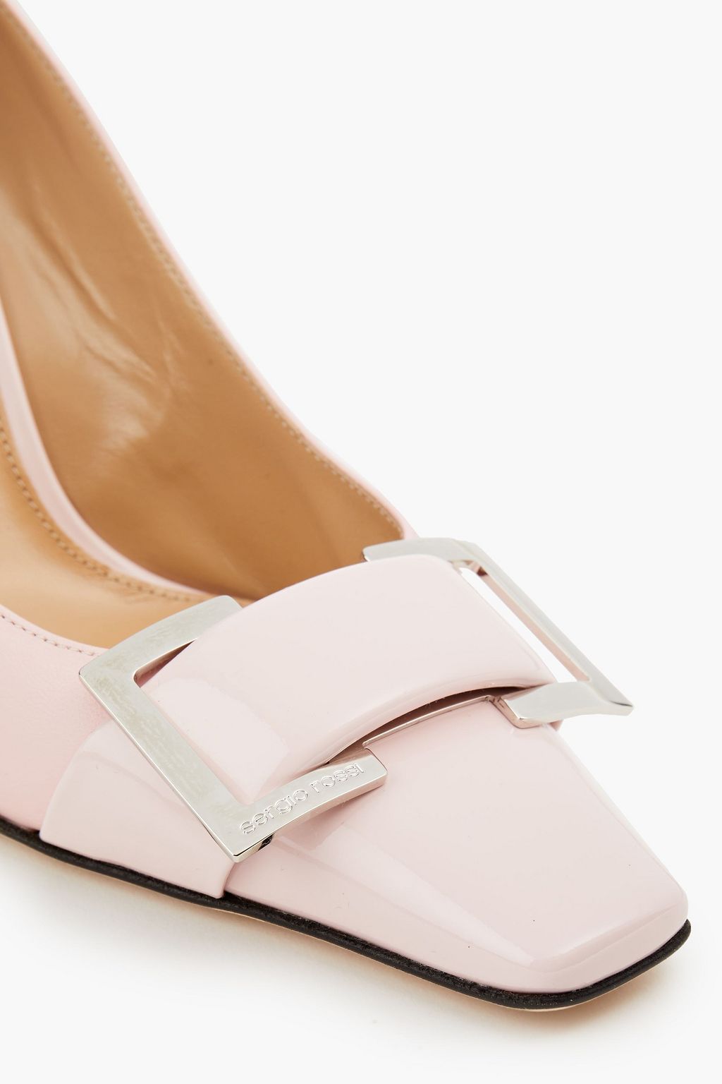SERGIO ROSSI Vernice buckled smooth and patent-leather pumps