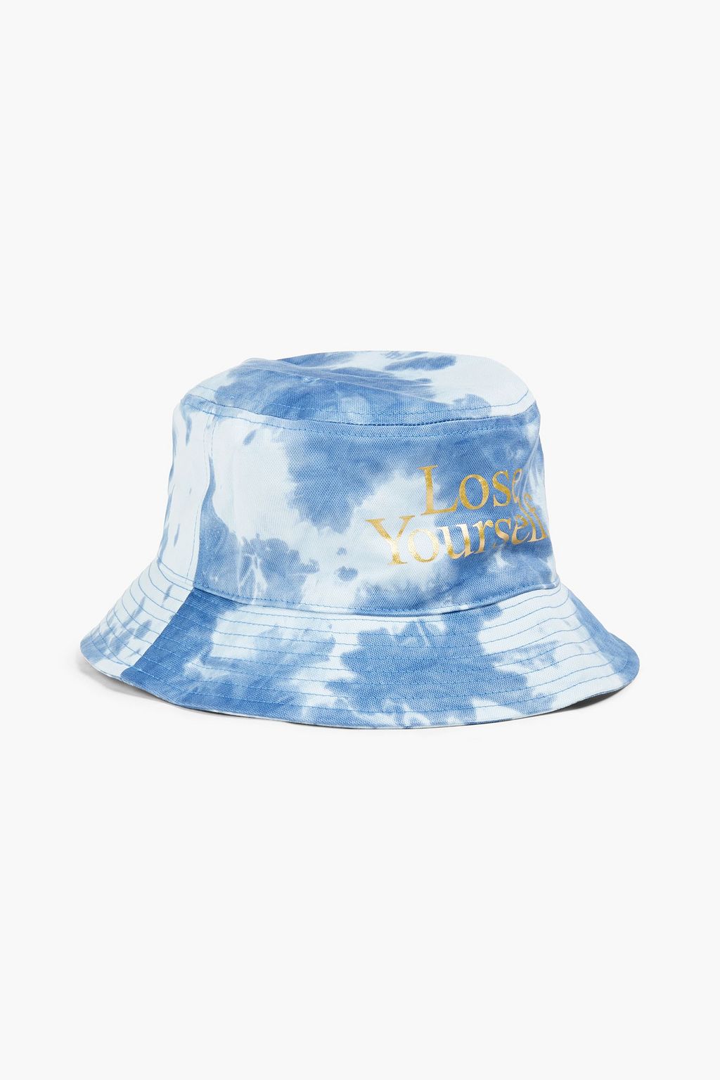 Printed tie-dyed cotton bucket hat 