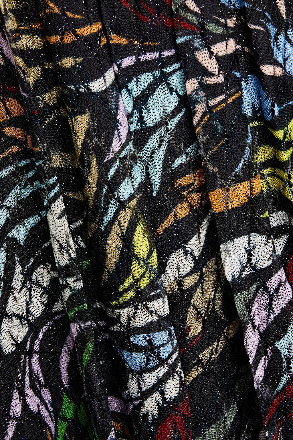 MISSONI Gerafftes Minikleid aus Metallic-Häkelstrick
