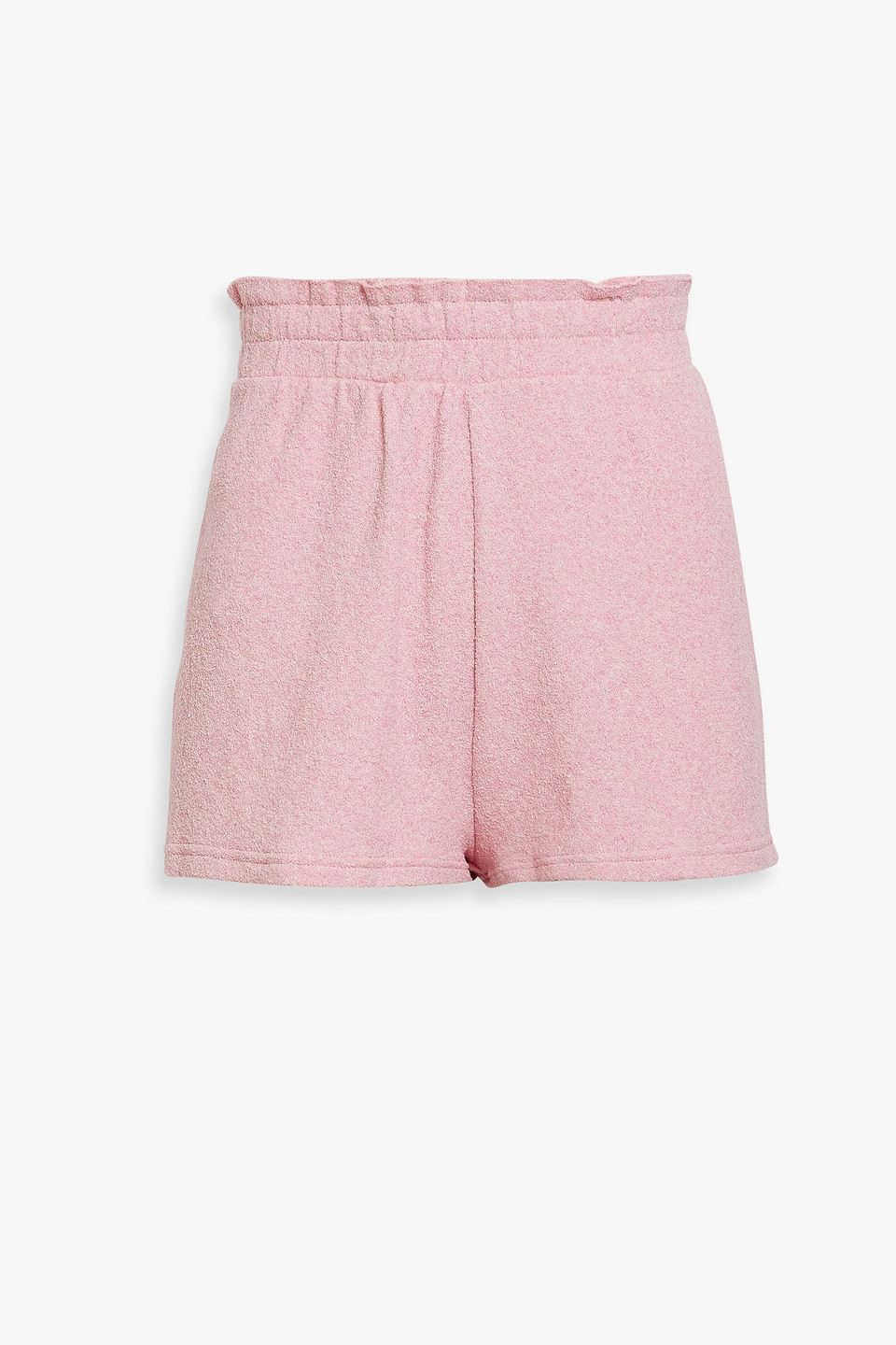 loveshackfancy - delvina mélange cotton-blend terry shorts - pink - xl