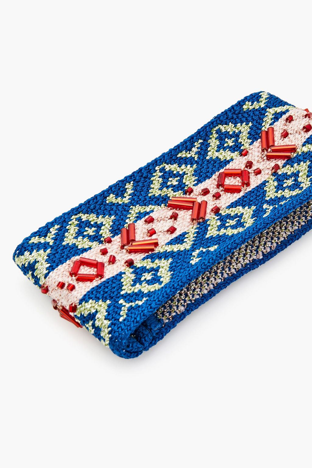 MISSONI Set of two bead-embellished metallic jacquard bracelets