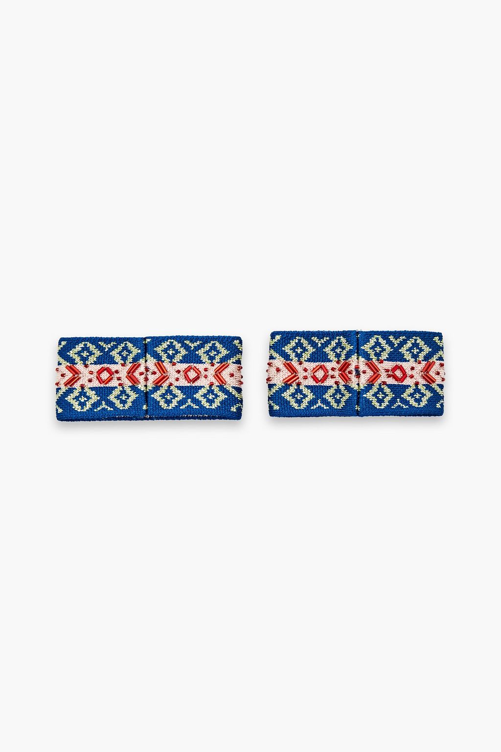 MISSONI Set of two bead-embellished metallic jacquard bracelets