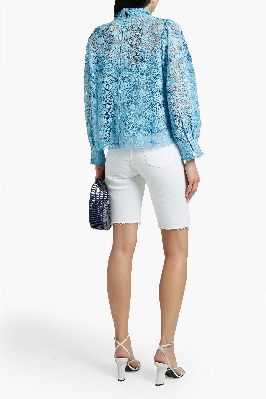 LOVESHACKFANCY Nerine crocheted cotton blouse