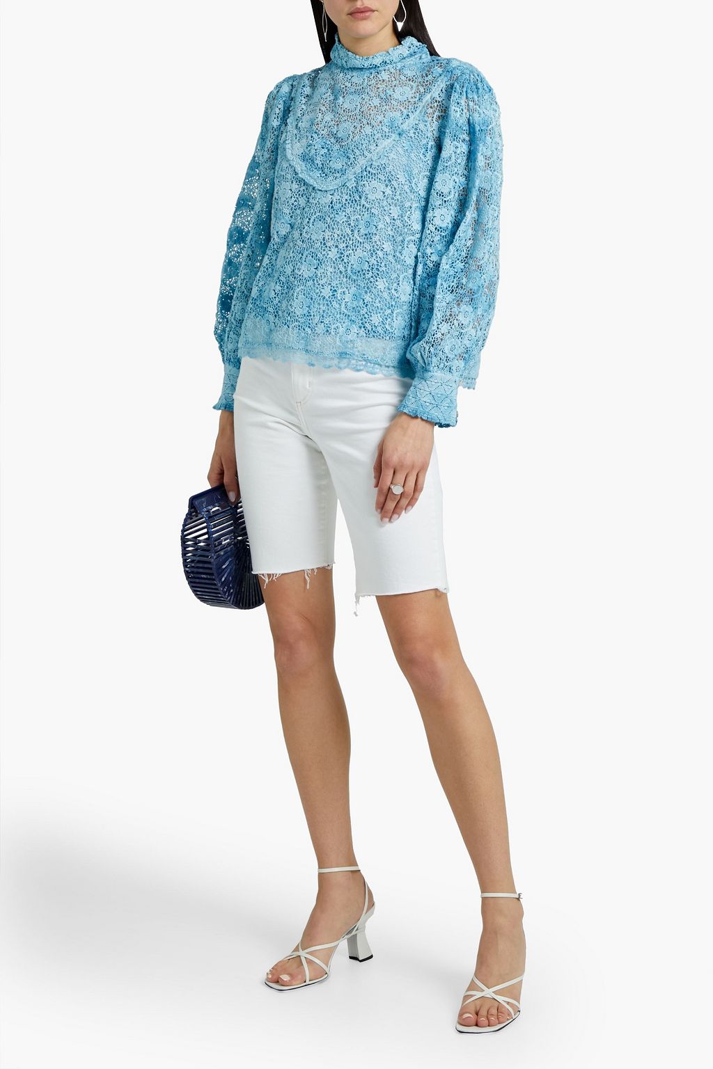LOVESHACKFANCY Nerine crocheted cotton blouse