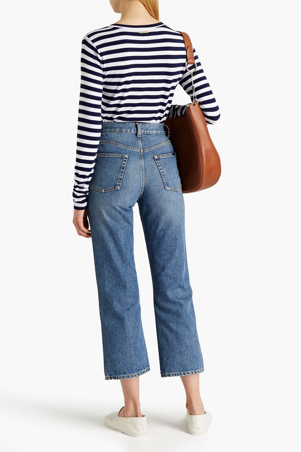 SAINT LAURENT Cropped high-rise straight-leg jeans