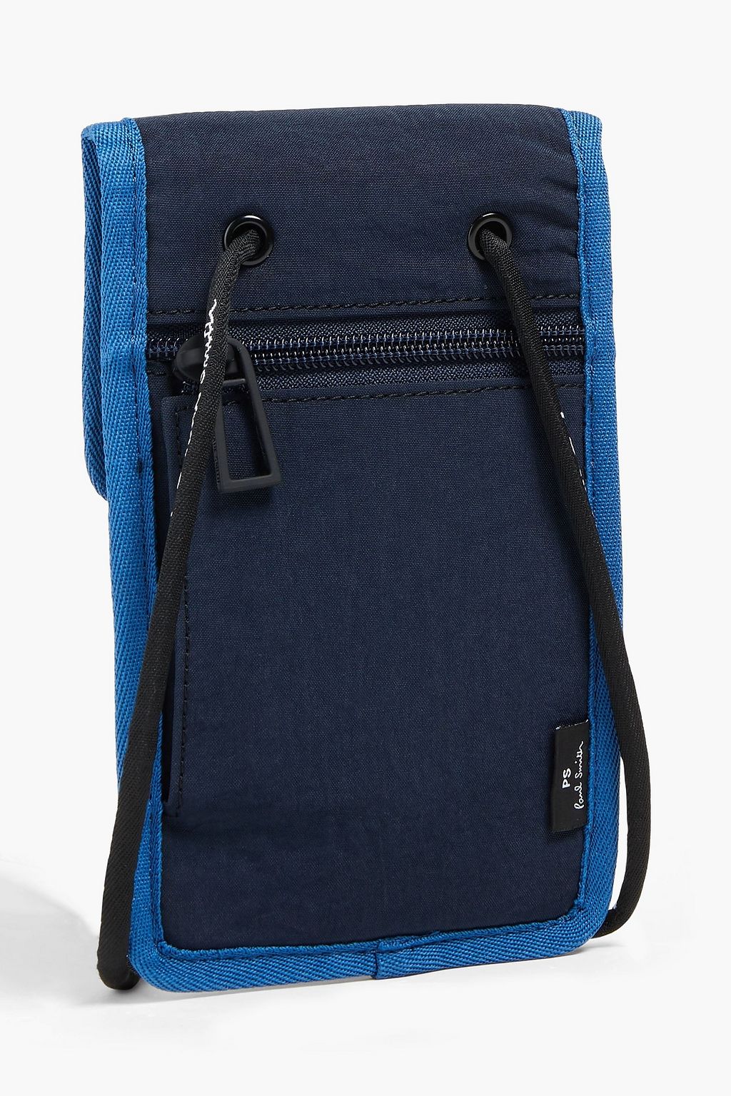 PS PAUL SMITH Two-tone leather-trimmed shell phone pouch