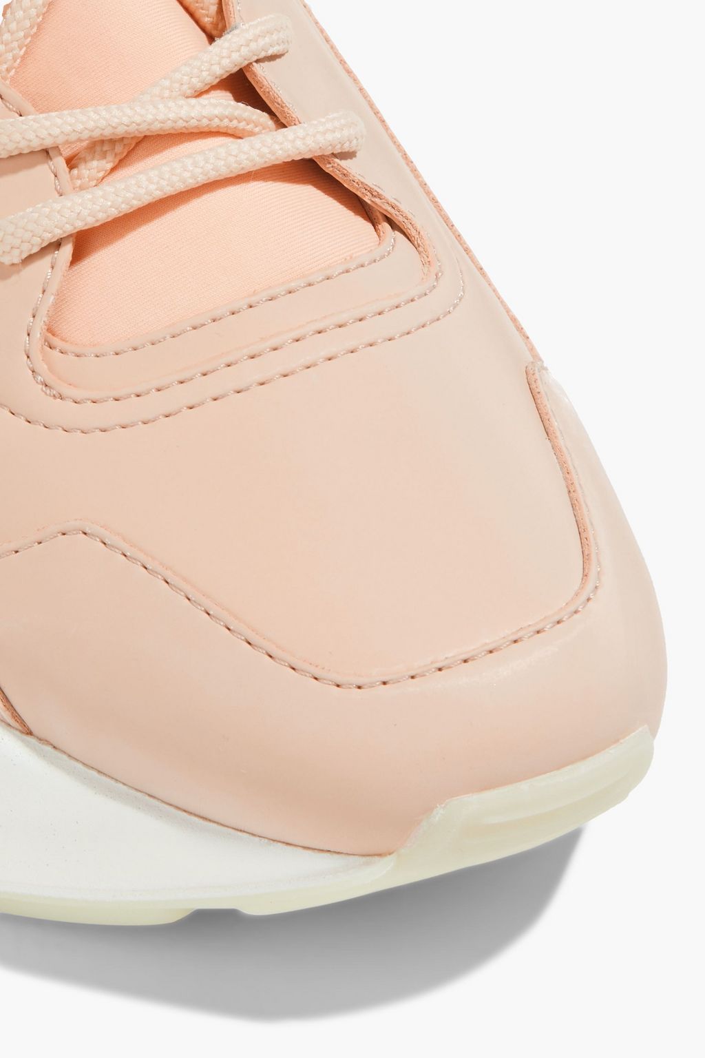 STELLA MCCARTNEY Faux leather and stretch-knit exaggerated-sole sneakers