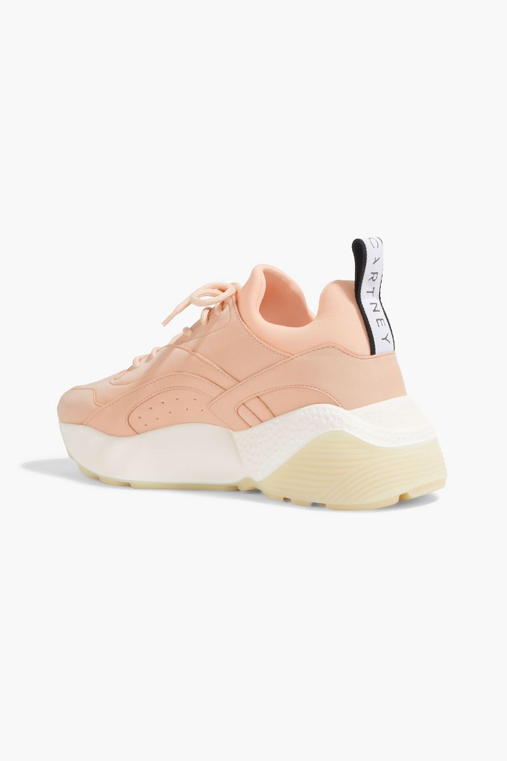 STELLA MCCARTNEY Faux leather and stretch-knit exaggerated-sole sneakers