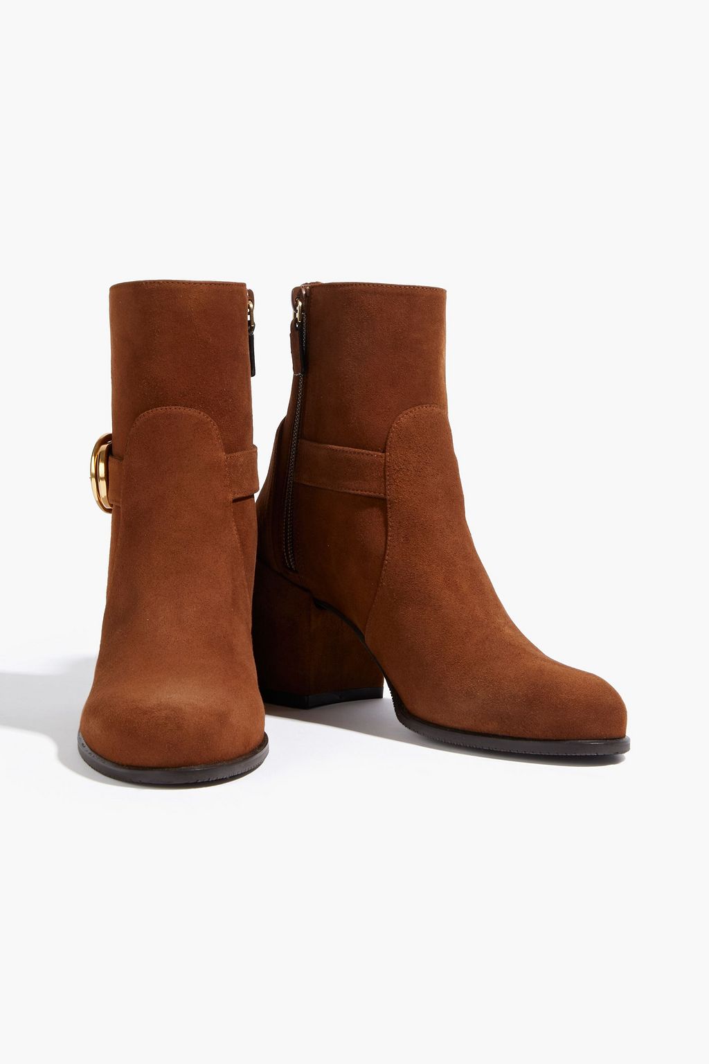STUART WEITZMAN Benedicta buckle-embellished suede ankle boots