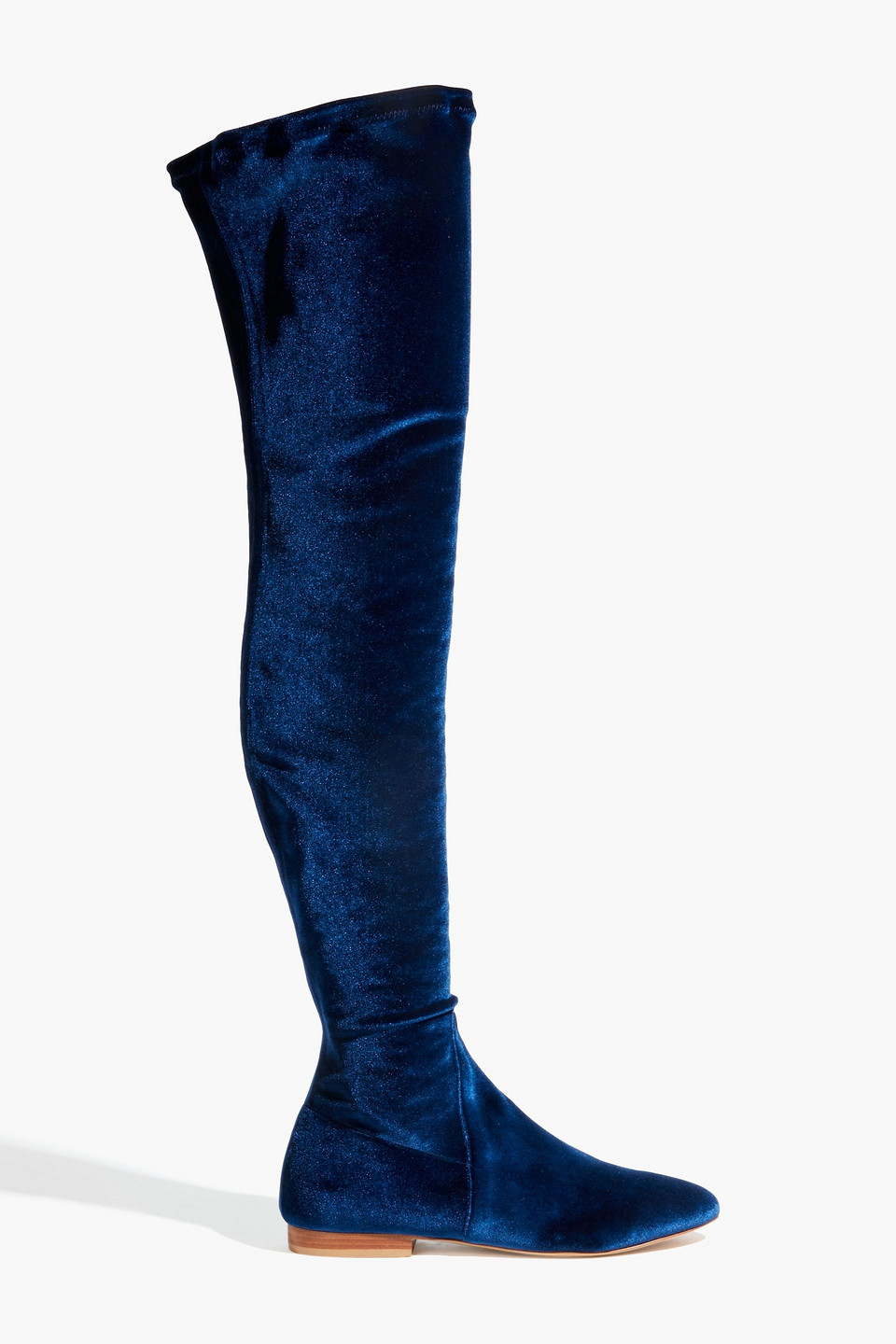 Le Monde Beryl Stretch-velvet Over-the-knee Boots In Royal Blue