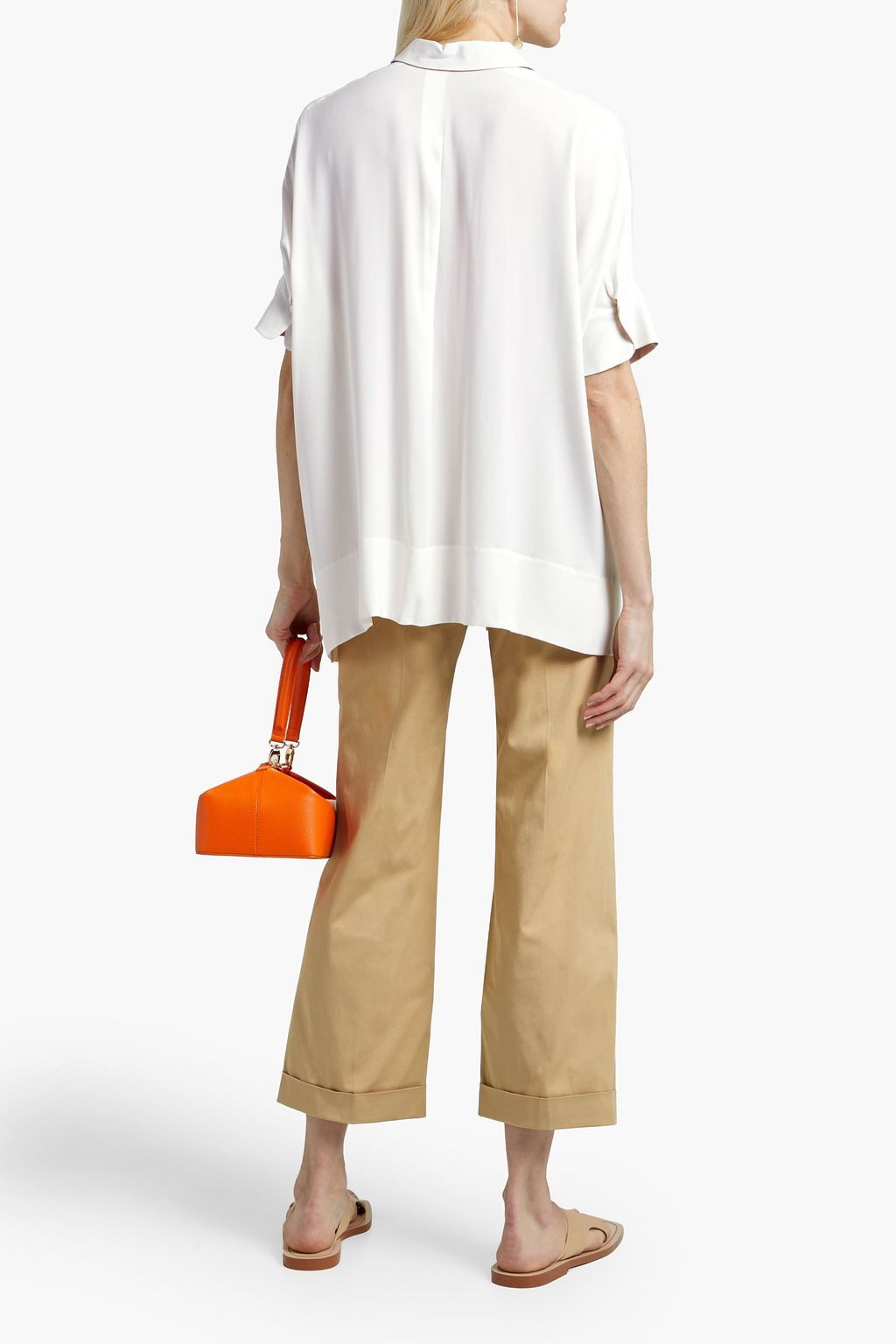 LORO PIANA Cotton-blend gabardine straight-leg pants