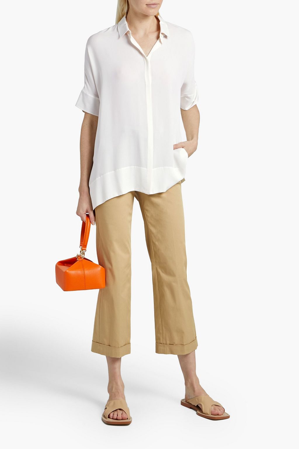 LORO PIANA Cotton-blend gabardine straight-leg pants