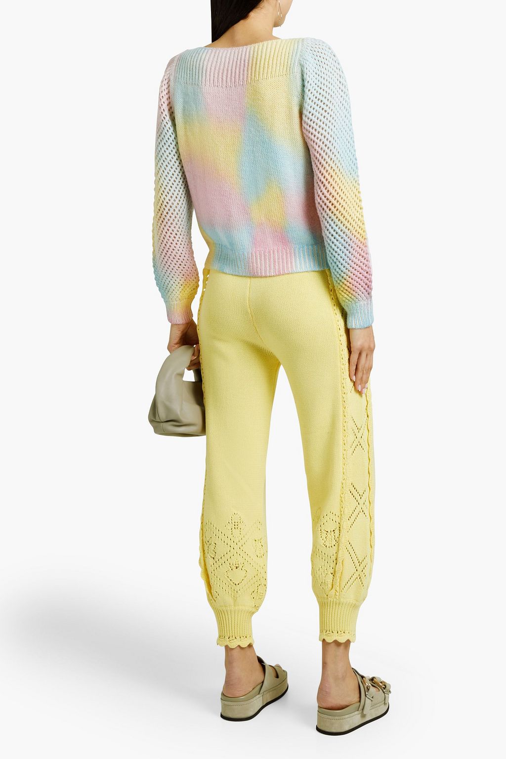 LOVESHACKFANCY Rosie open-knit paneled alpaca-blend sweater