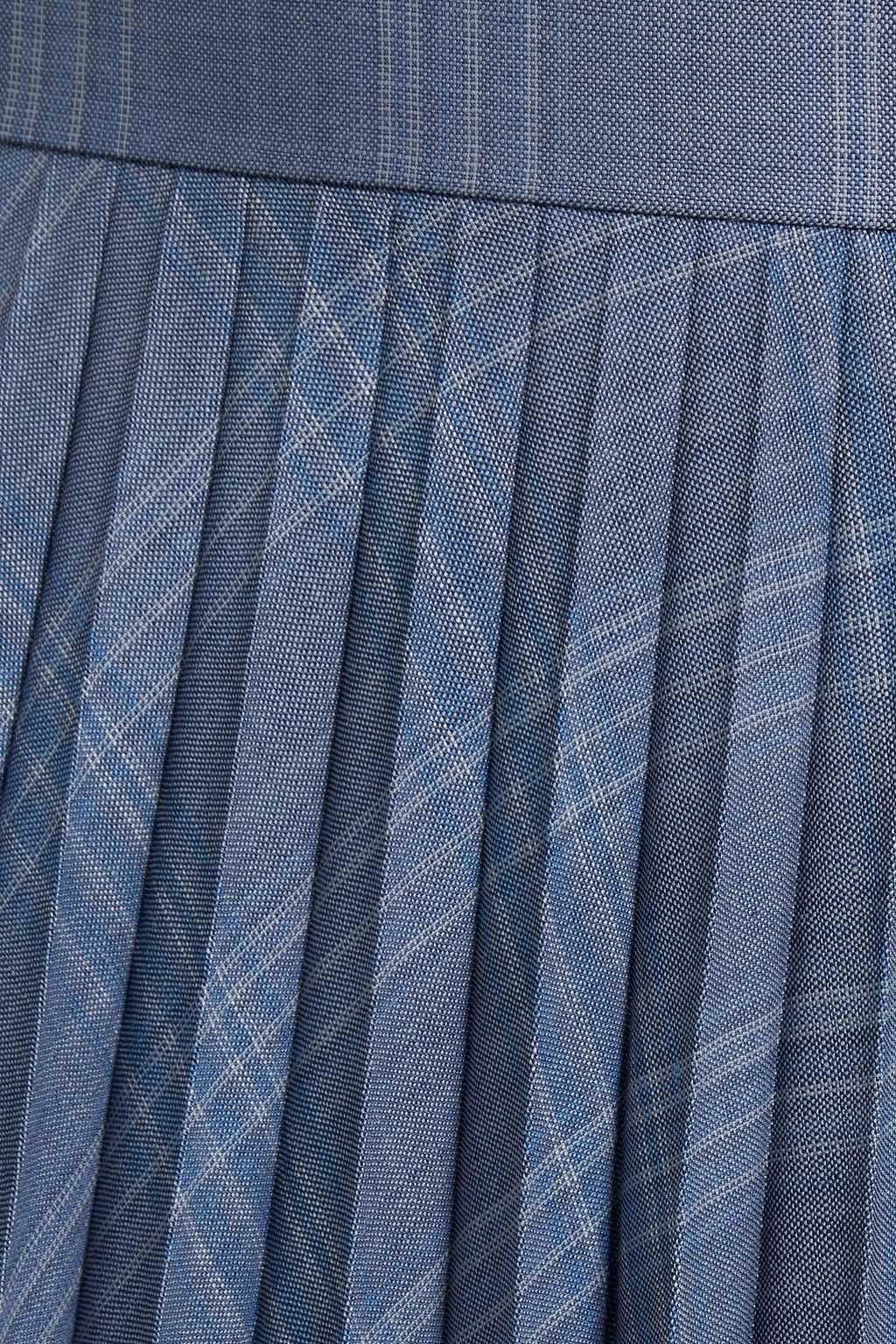 SUNSPEL Pleated Prince of Wales checked wool skirt