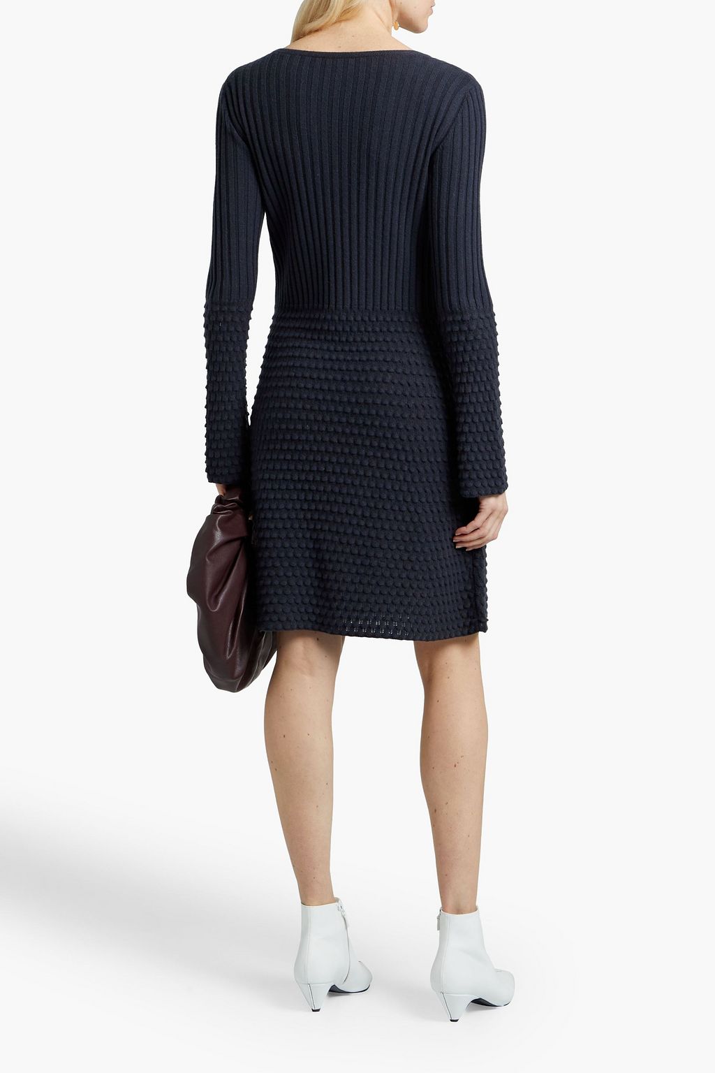 LORO PIANA Pompom-embellished cashmere mini dress