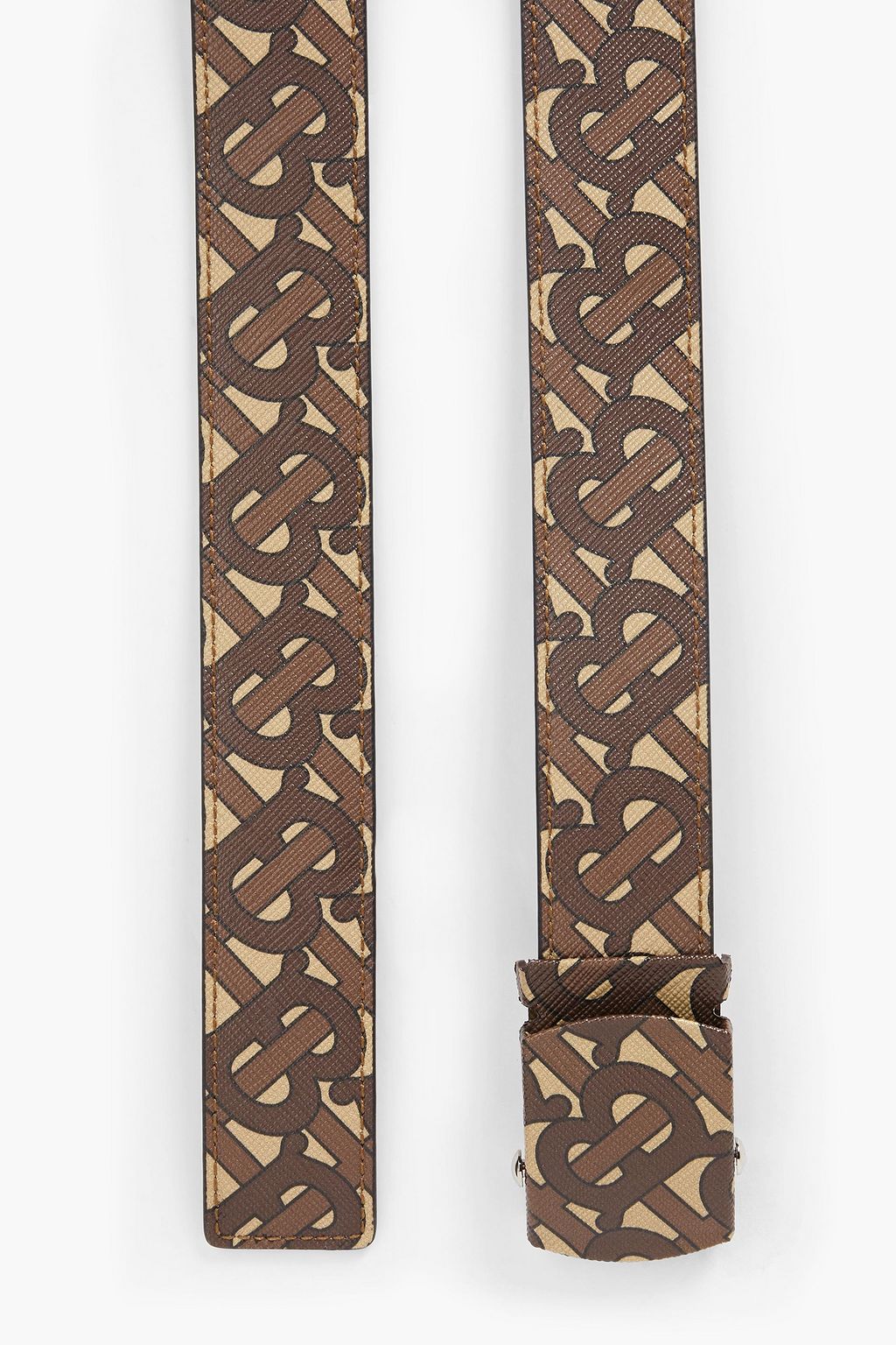 BURBERRY Logo-print faux textured-leather belt