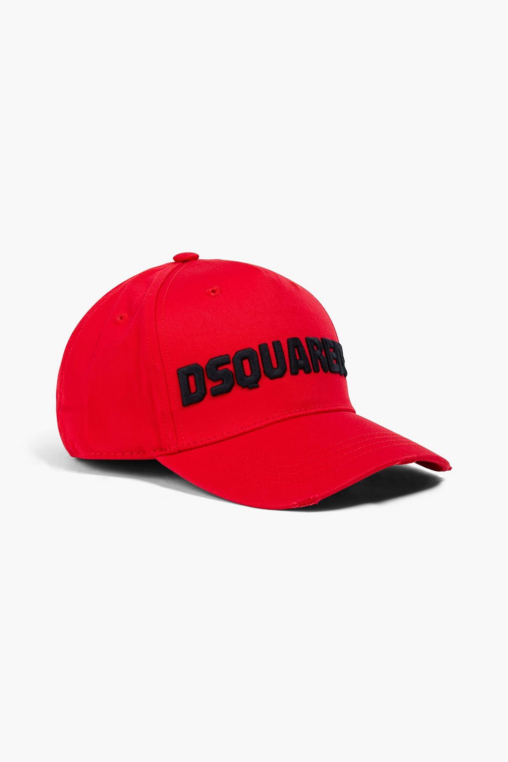 Red Embroidered cotton-gabardine cap 