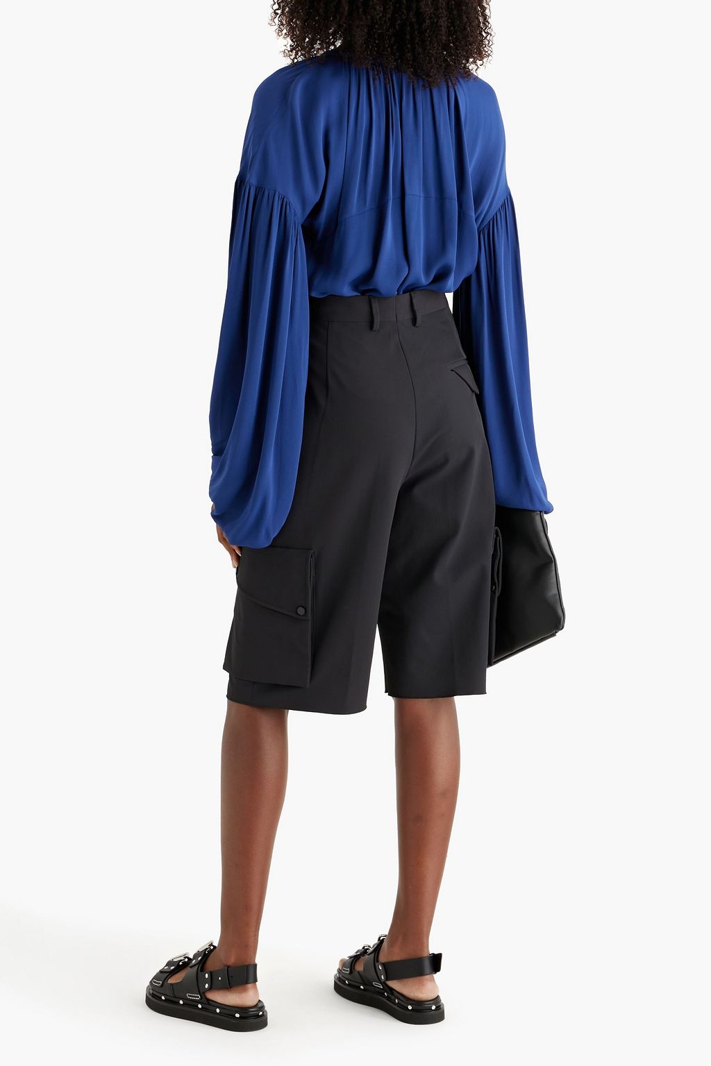 BY MALENE BIRGER クレープ オーバーサイズトップス タイフロント ギャザー入り