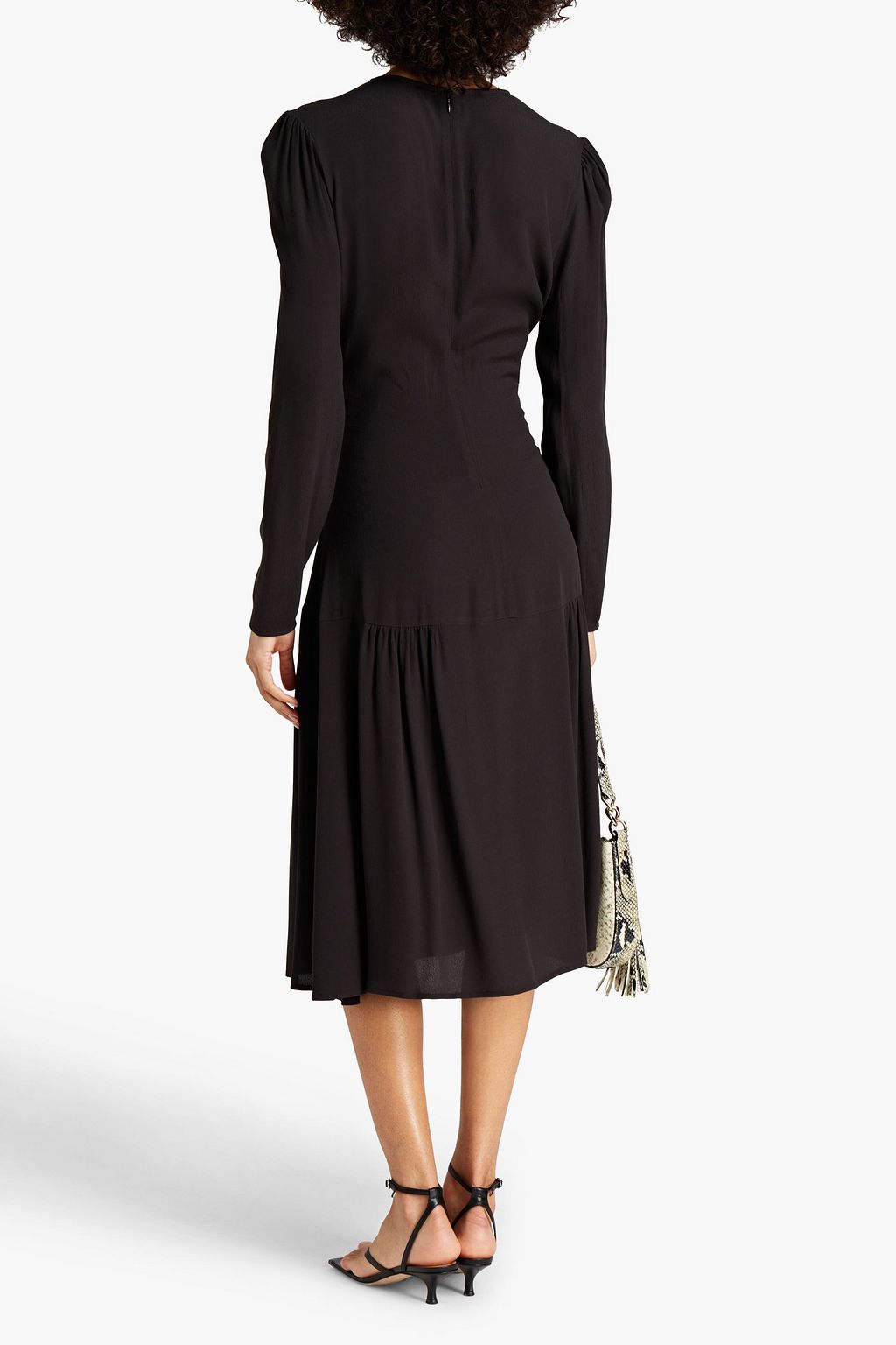 BY MALENE BIRGER クレープ ミディワンピース ルーシュ入り