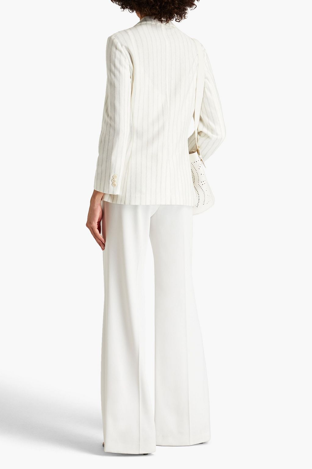 LORO PIANA Striped cotton and linen-blend blazer