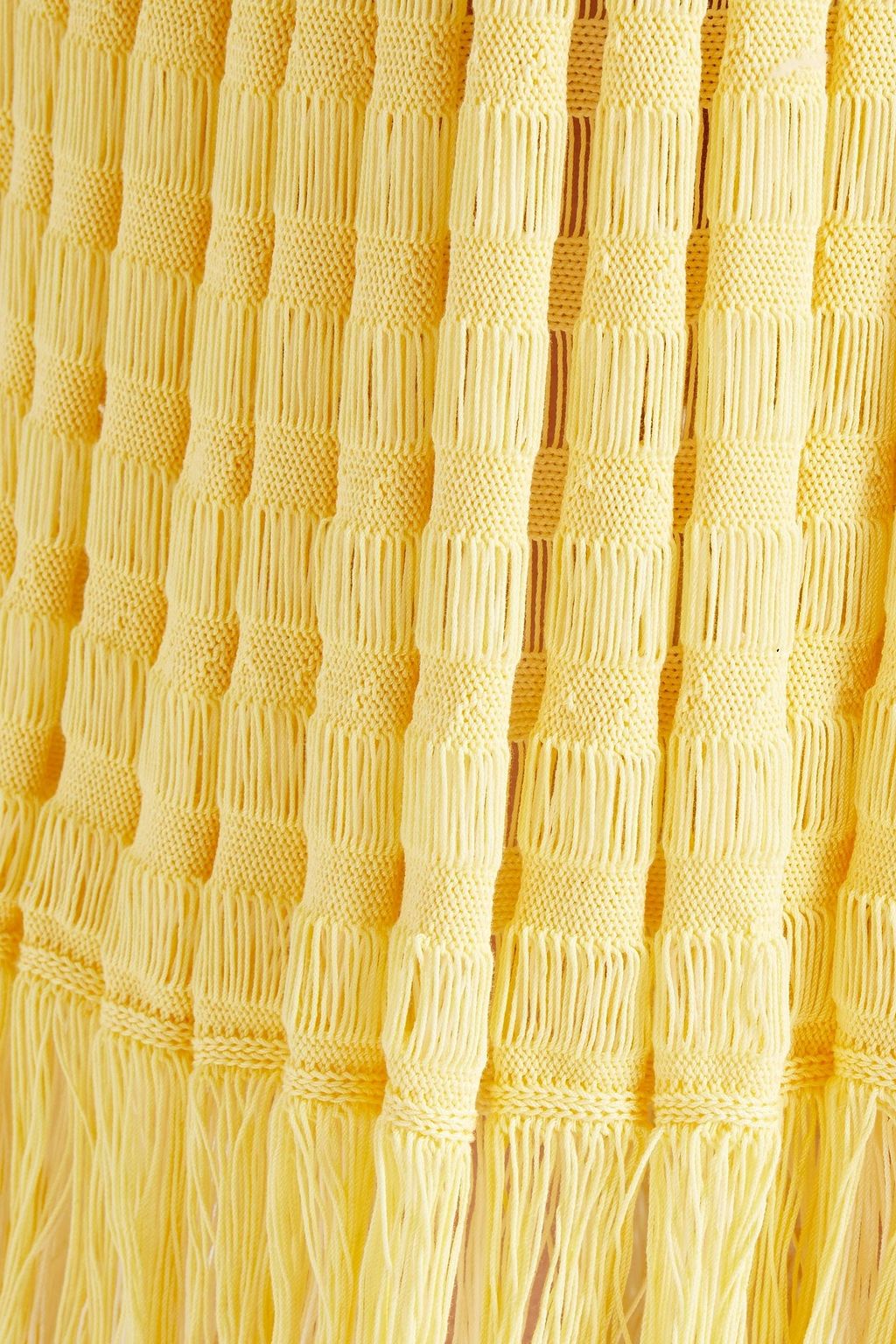 JIL SANDER Fringed crochet-knit cotton maxi skirt