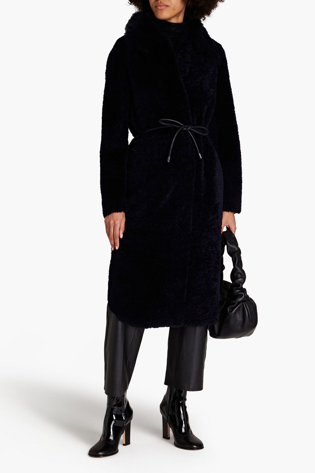 THEORY Belted shearling coat THE